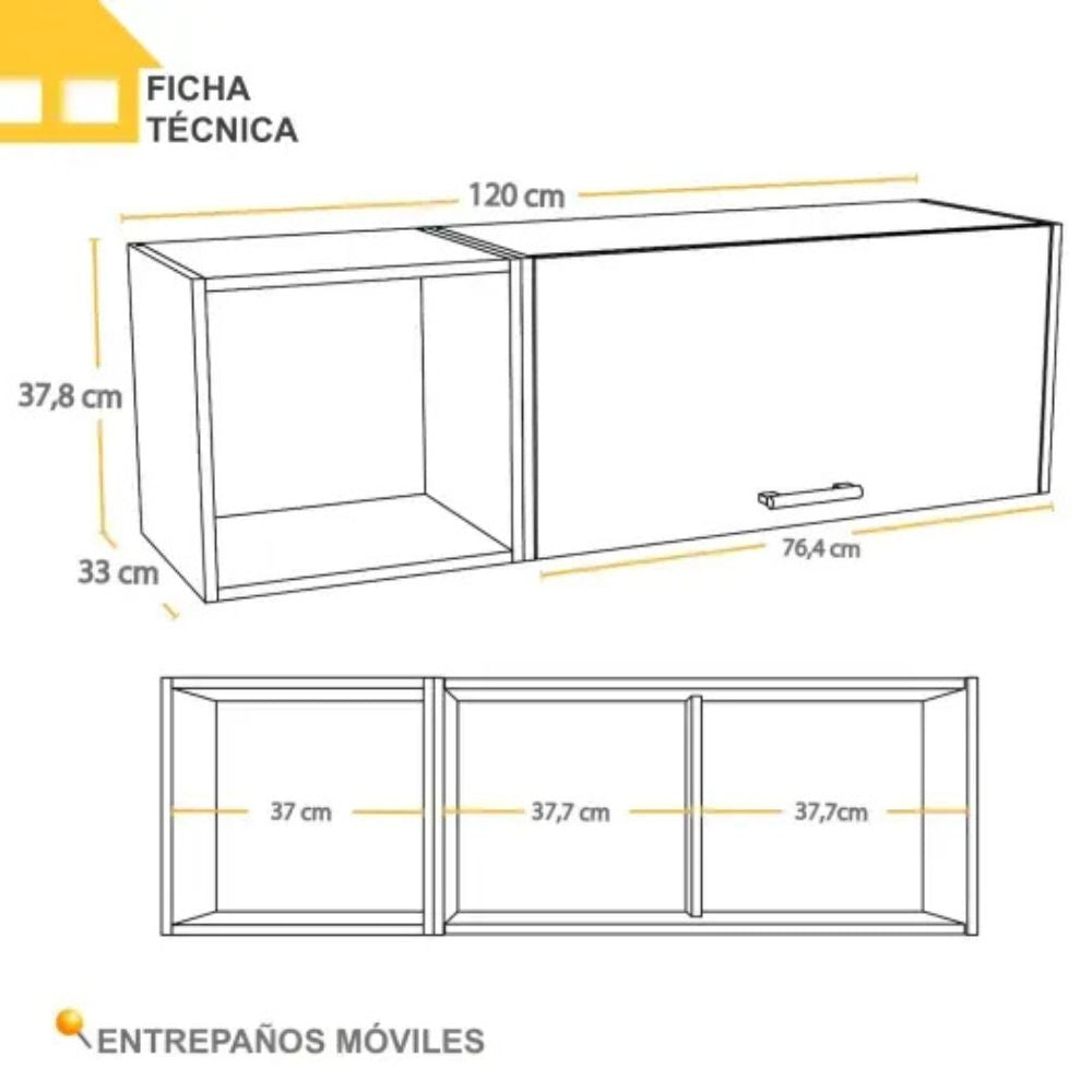 Casalista Organizador Aéreo Con Repisa Bardolino