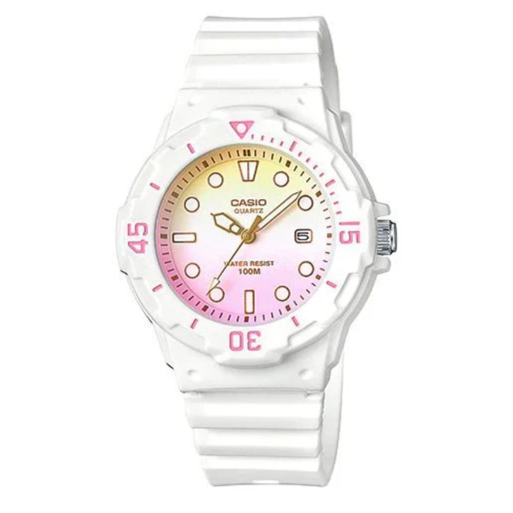 Casio Reloj Casual Correa De Resina Para Damas White