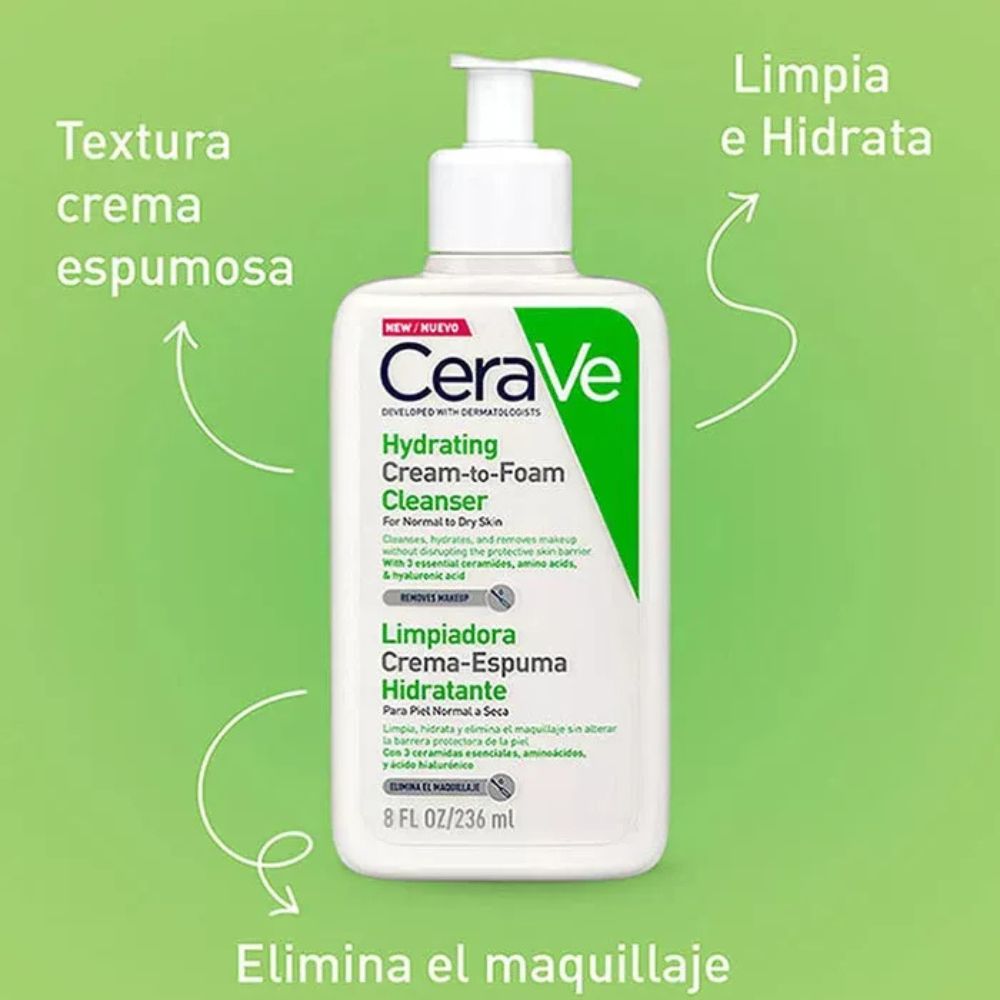 Cerave Crema Espuma Limpiadora Hidratante 236ml