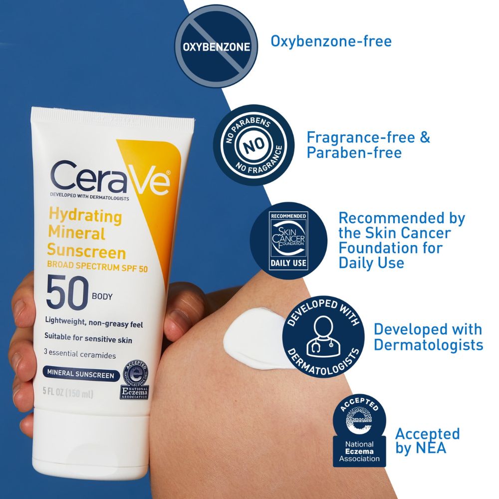 Cerave Hydrating Mineral Sunscreen SPF 50 150ml
