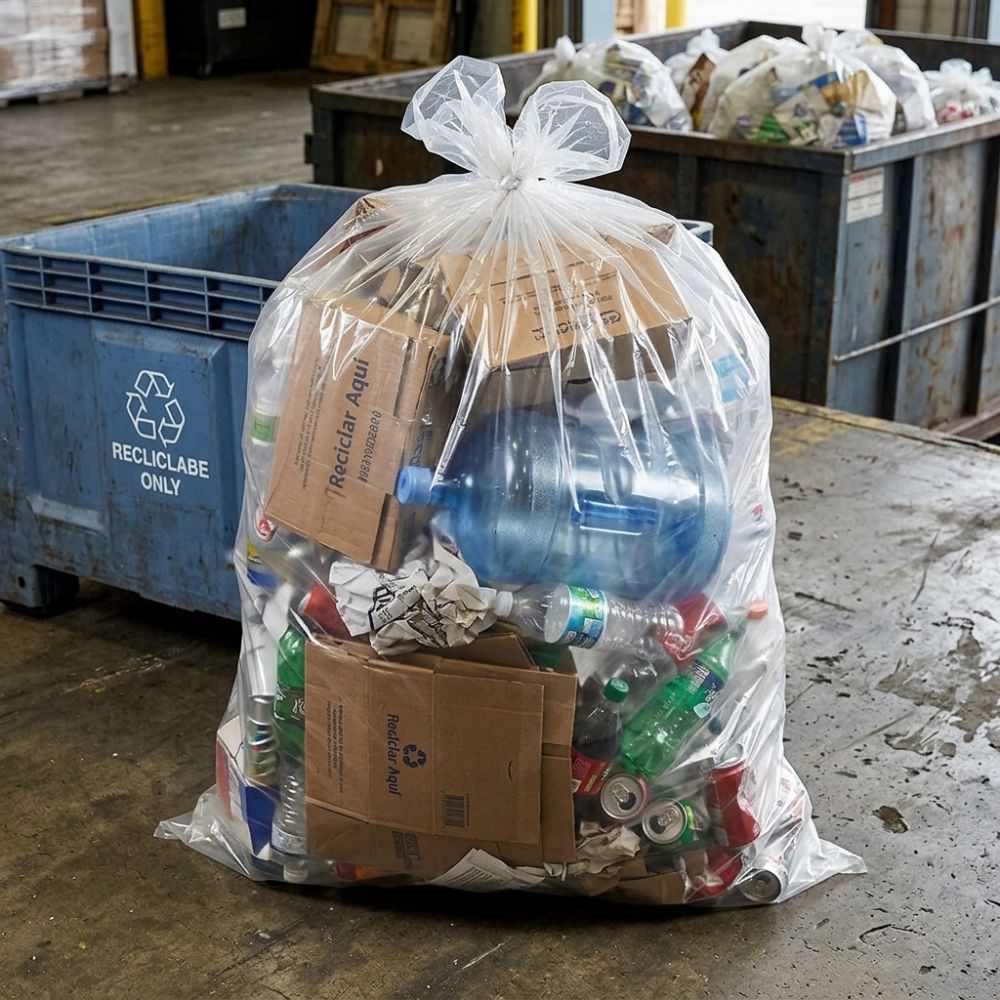 Bolsas Para Basura Transparente Calibre 12 40Kg x 10 Und