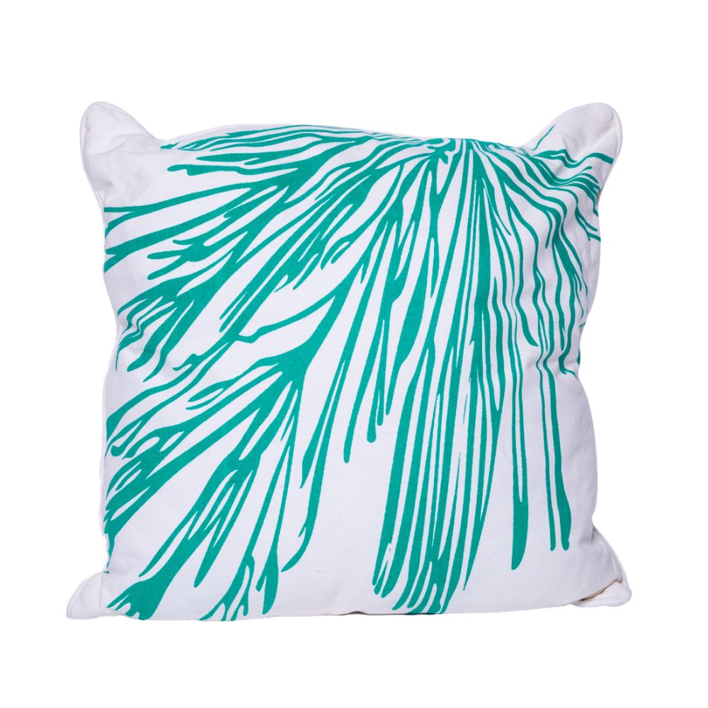 Cojin Decorativo Para Sofá Color Blanco con Verde