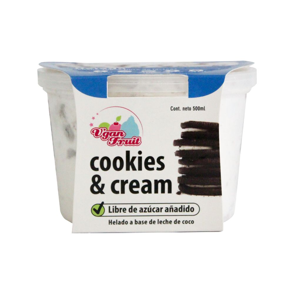 V'gan Fruit Helado Cookies and Cream 500ml
