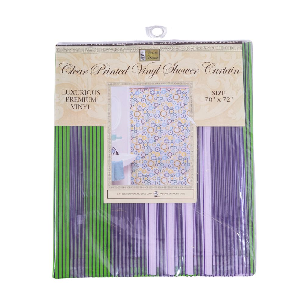 Cortina Para Ducha Clear Printed Vinyl Shower Curtain 70" x 72" Líneas