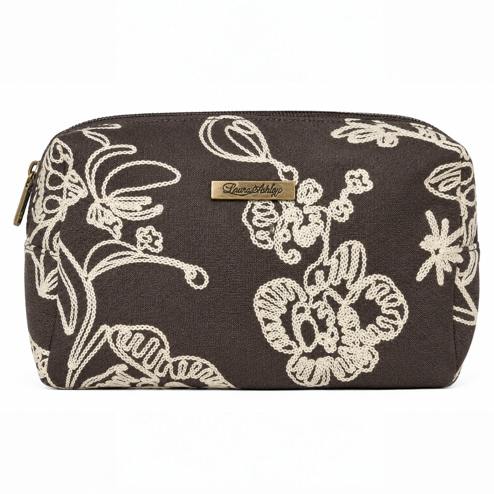 Revive Vintage Cosmetiquera Floral Brown Medium