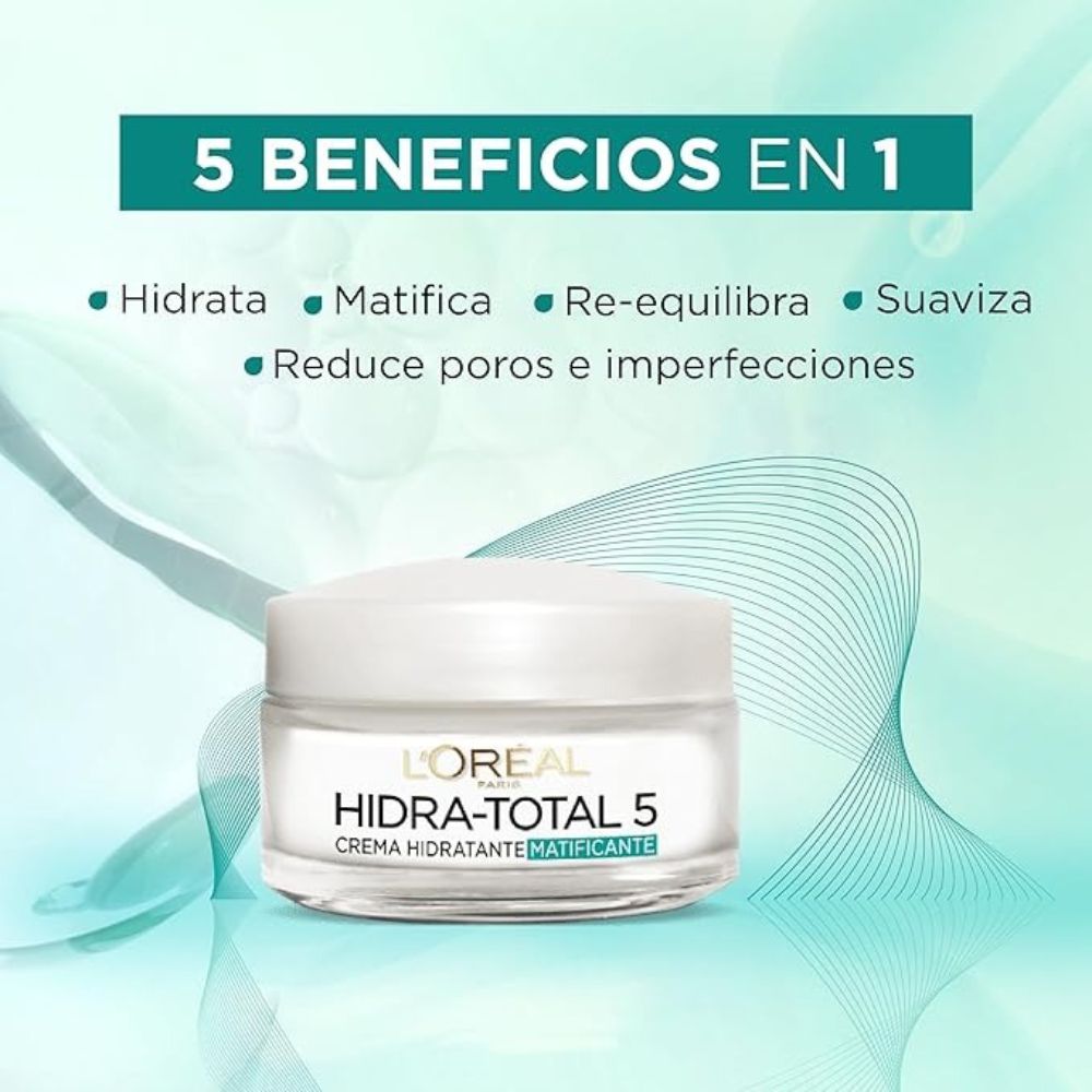 Crema Loreal Hidra Total 5 Hidratante + Anti Brillo 50ml