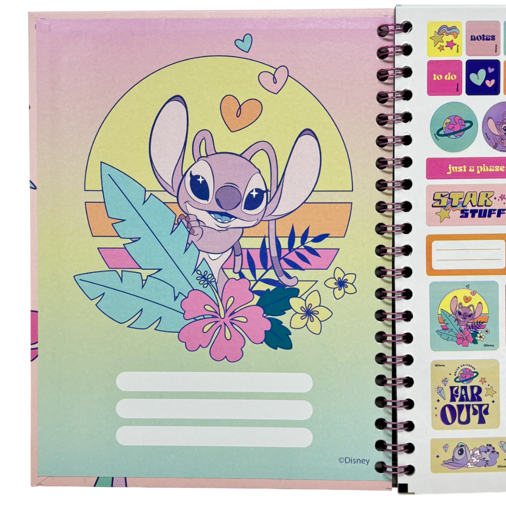 Norma Libreta Argollada Stitch 4 Materias 100 Hojas Con stickers Diseños Surtidos