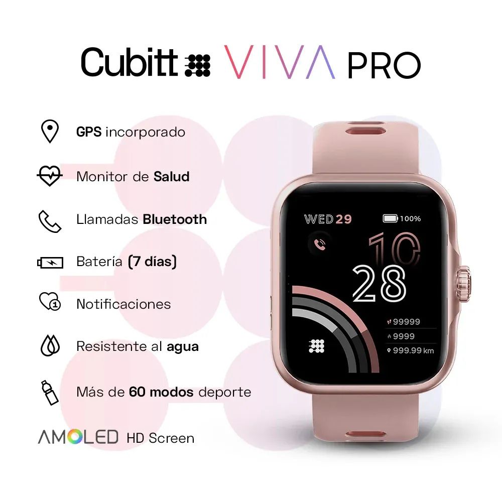 Cubitt Reloj Viva Pro Con Bluetooth Rose Gold