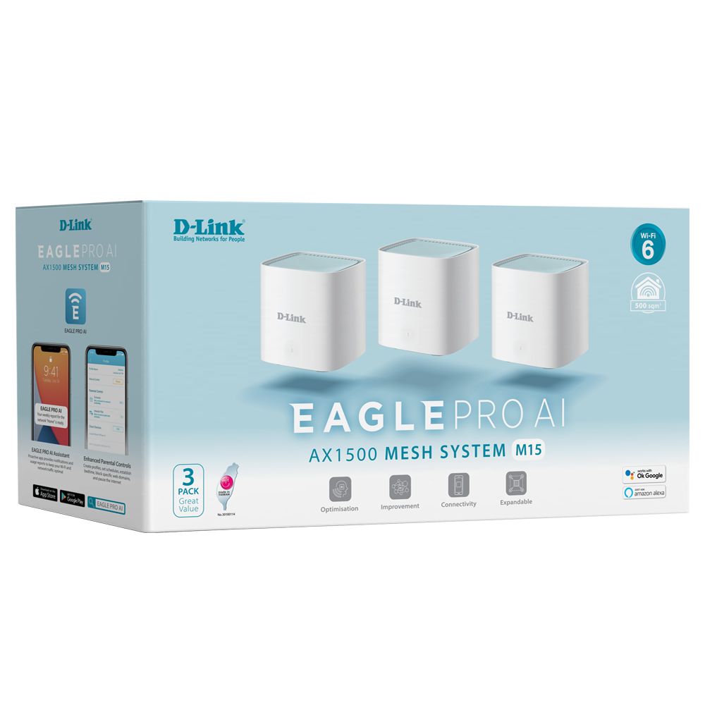 D-Link Eagle Pro AI AX1500 Mesh System M15 3Pack