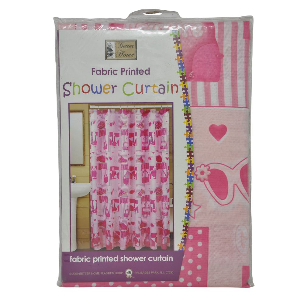 Cortina Para Ducha Printed Fabric Shower Curtain 70" x 72" Diseño Rosa