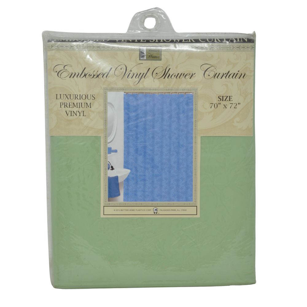 Cortina Para Ducha Clear Printed Vinyl Shower Curtain 70" x 72" Diseño Verde Con Flores