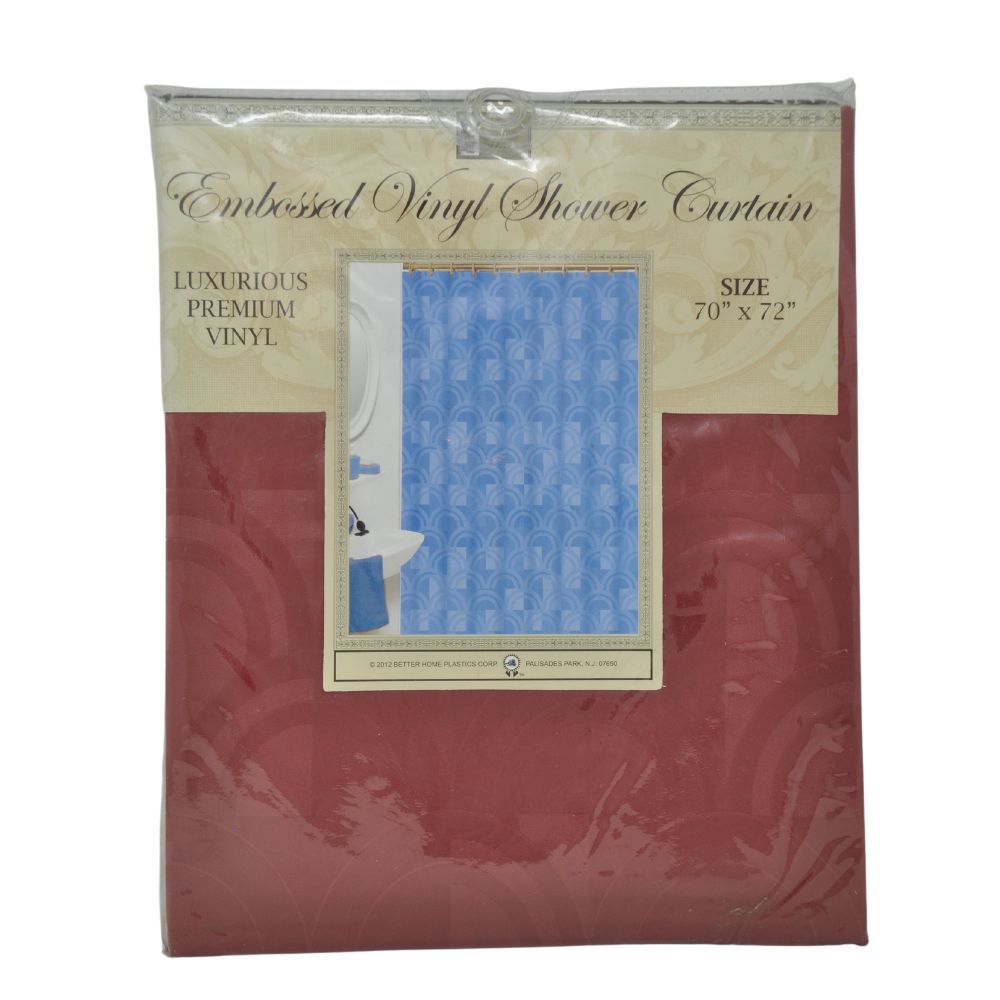 Cortina Para Ducha Clear Printed Vinyl Shower Curtain 70" x 72" Diseño Vinotinto Flores