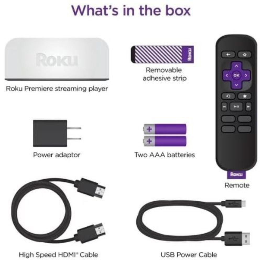 Roku Premiere 4K & HDR Streaming Con Cable HDMI y Control