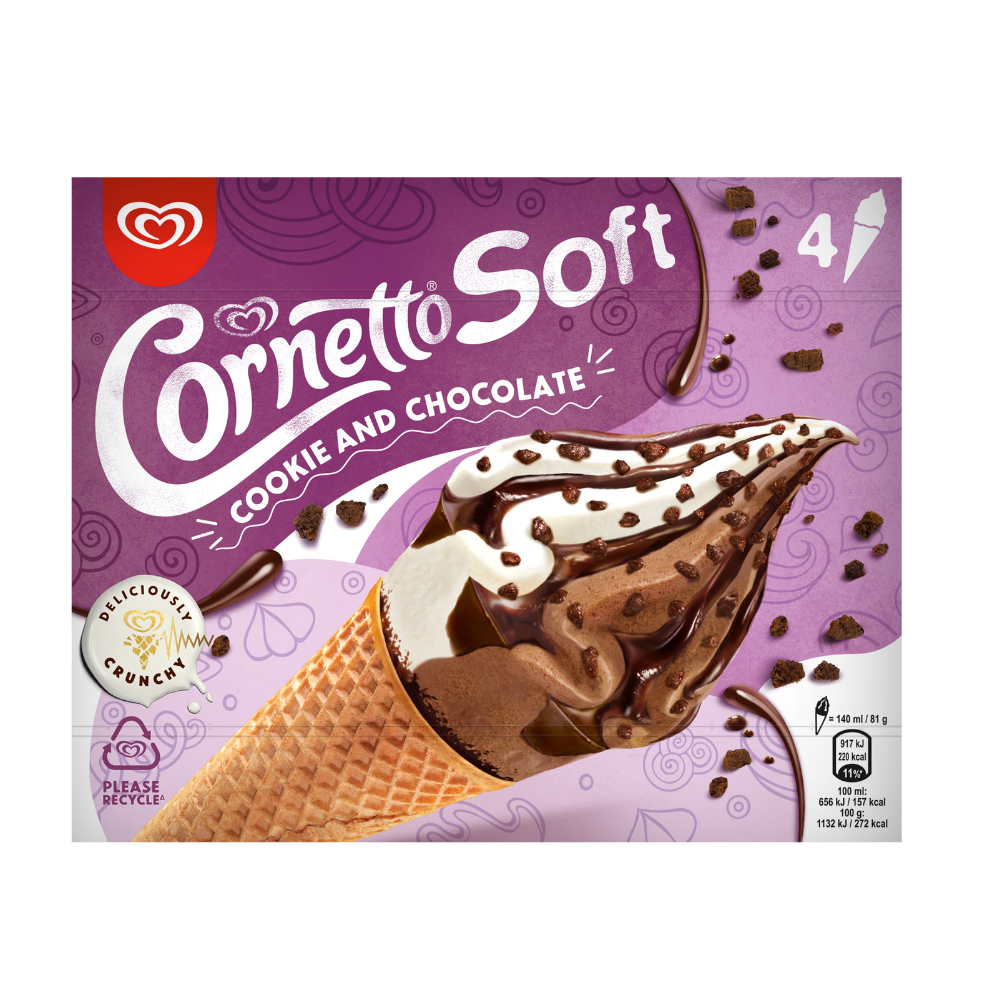 Helados Cornetto Soft Cookie And Chocolate 4Und