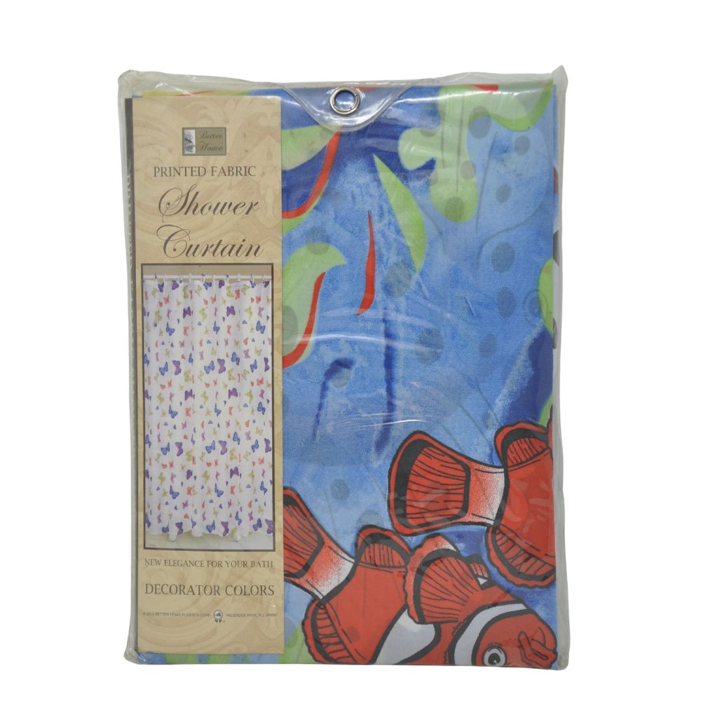 Cortina Para Ducha Printed Fabric Shower Curtain 70" x 72" Diseño Peces