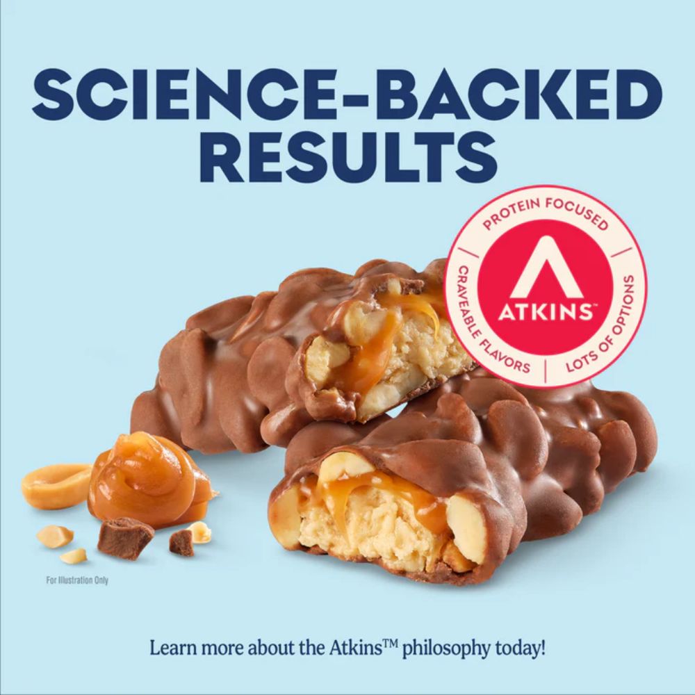 Atkins Barra Protein Snack Caramel Chocolate Nut Roll 44g