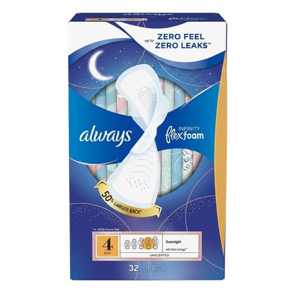 Always Infinity Flex Foam Size 4 Overnight 32 Und