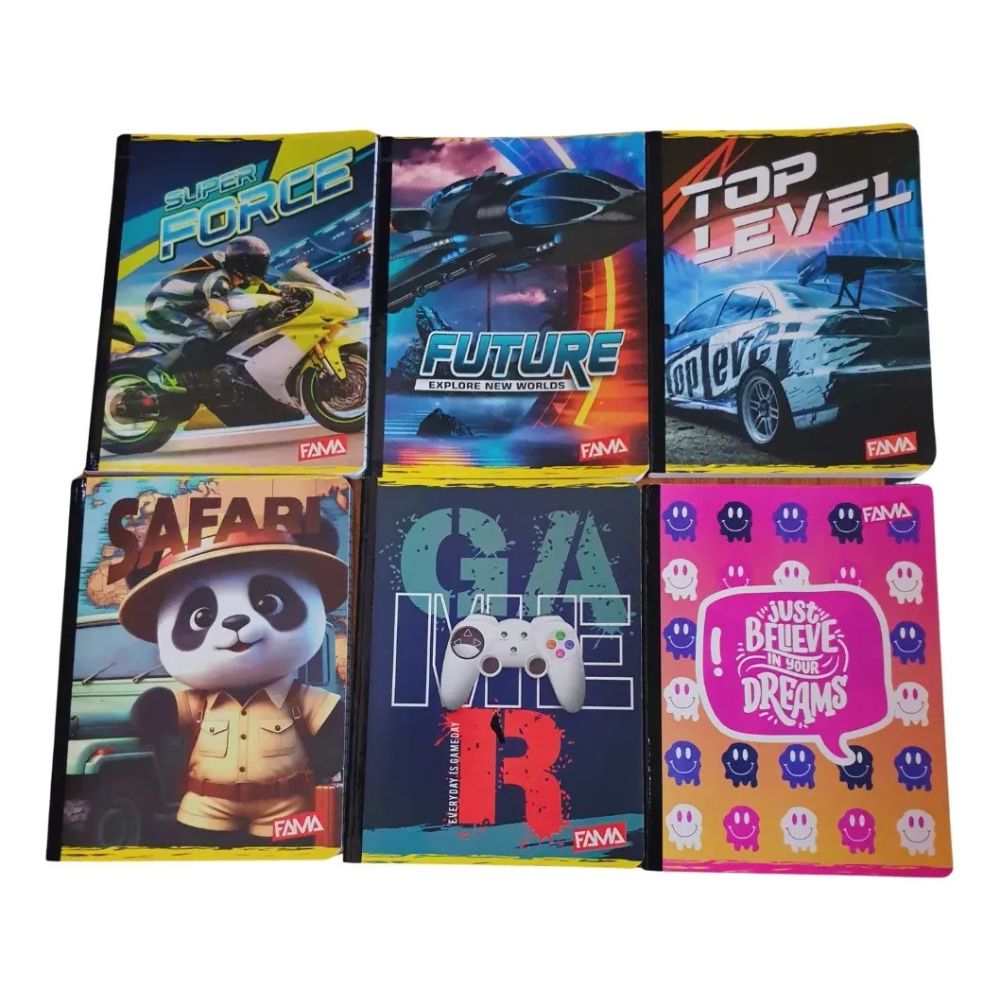 Marfil Cuaderno Cosido Cuadriculado 100 hojas Diseños Surtidos