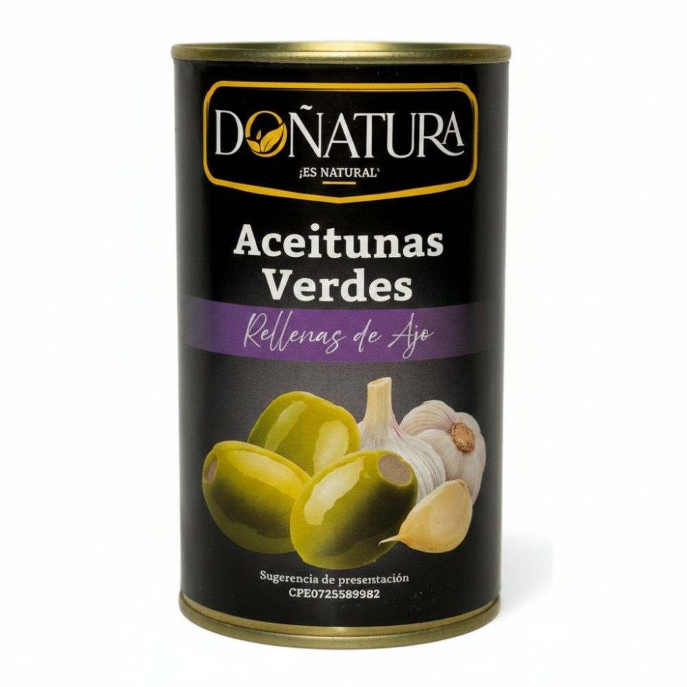 Doñatura Aceitunas Verdes Rellenas Con Ajo En Lata 350gr