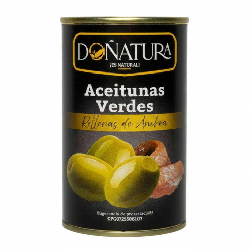 Doñatura Aceitunas Verdes Rellenas Con Anchoas En Lata 350gr