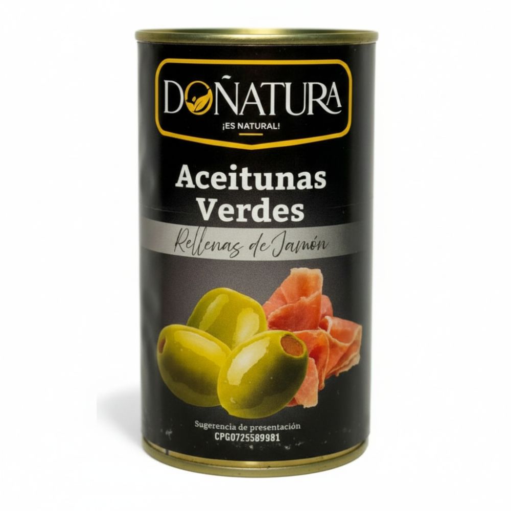 Doñatura Aceitunas Verdes Rellenas Con Jamón En Lata 350gr
