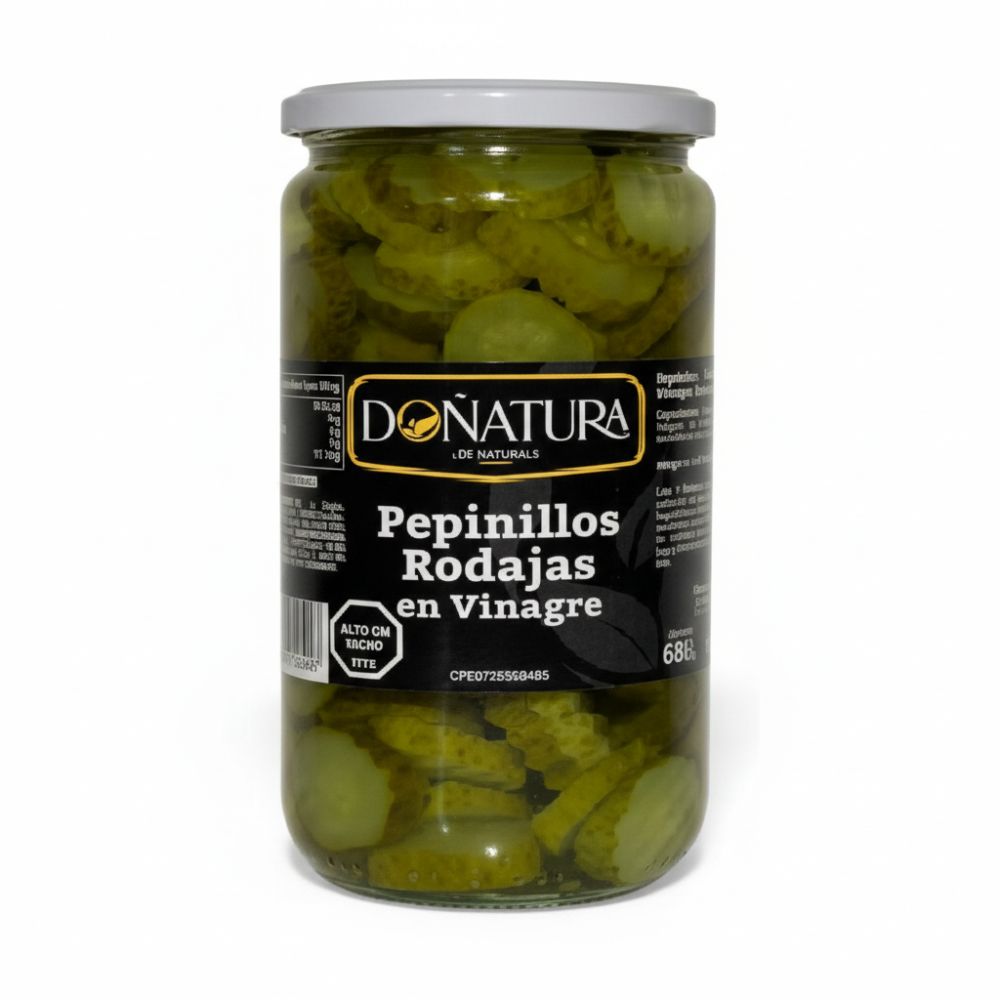 Doñatura Pepinillos En Rodajas En Vinagre 688gr