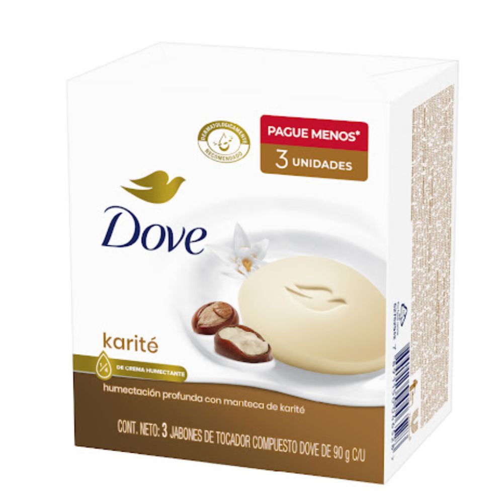 Dove Jabon Karite & Vainilla 3 Und x 90 gr