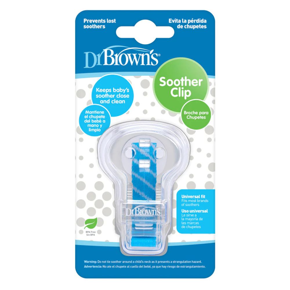 Dr.Browns Clip Con Cinta Sujetadora Para Chupones Color Azul