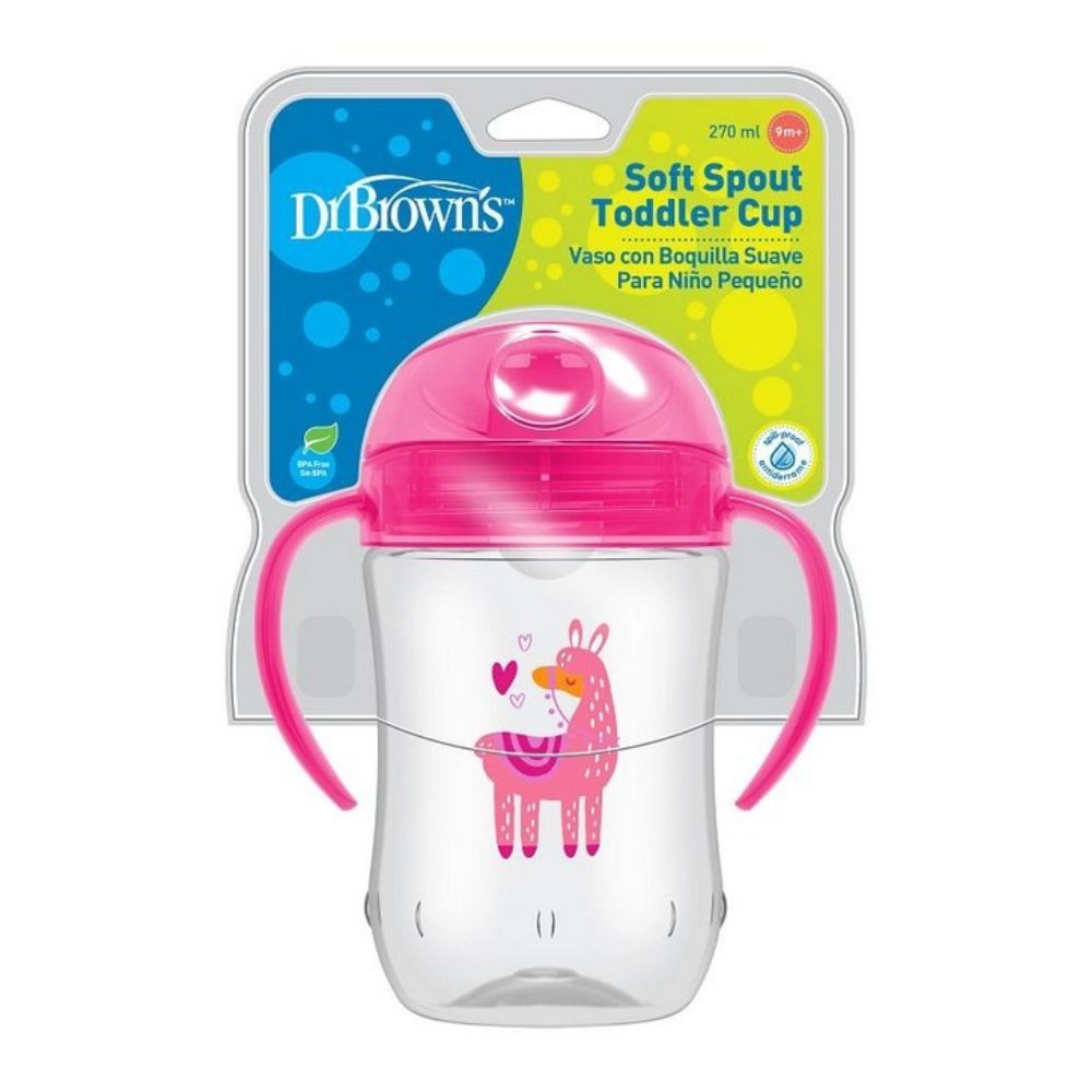 Dr.Browns Vaso De Transición Con Boquilla Suave Llama 270ml 9m+