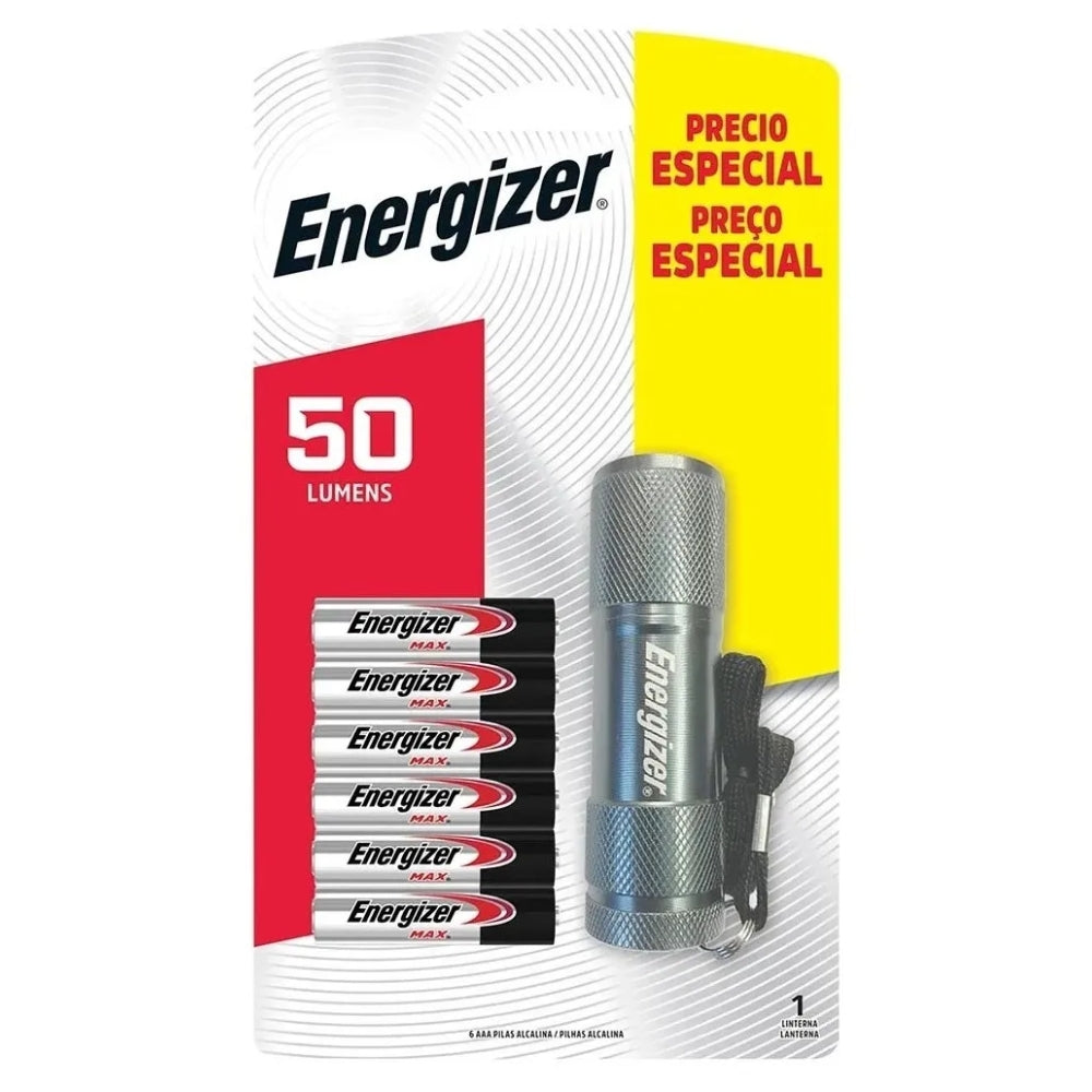 Energizer Linterna LED 50 Lumens +6 Baterías AAA