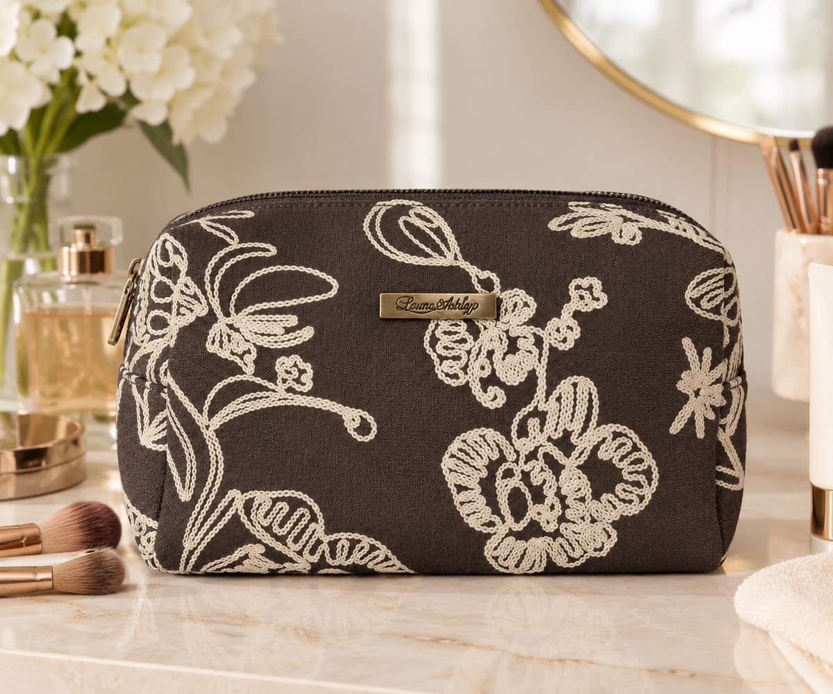 Revive Vintage Cosmetiquera Floral Brown Medium