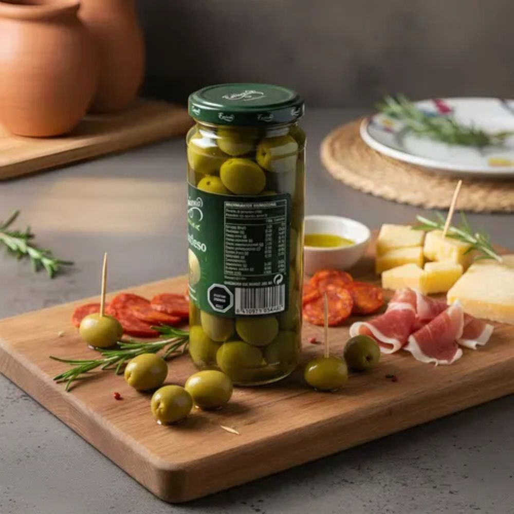 Excelencia Aceitunas Verdes Con Hueso Envase Vidrio 230gr