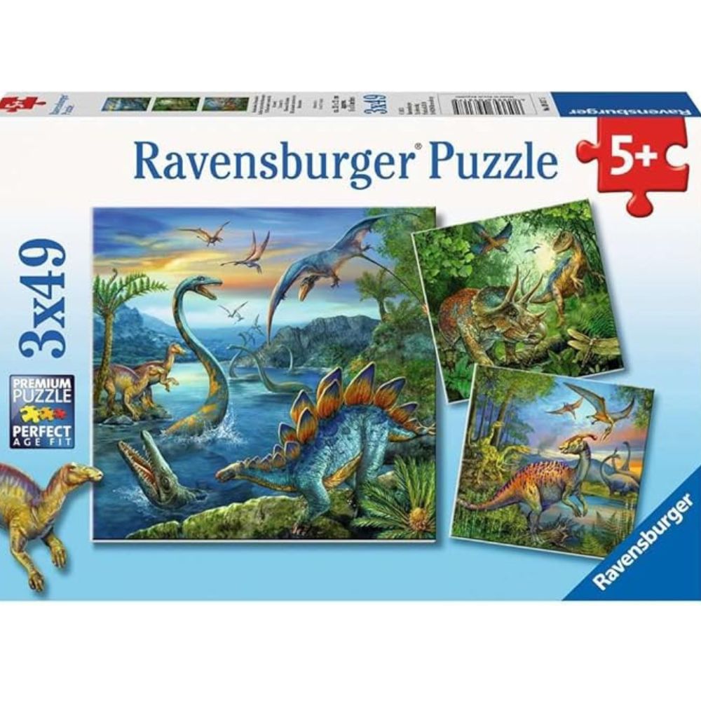 Ravensburger Rompecabezas Faszination Dinosaurier 3x49 Piezas