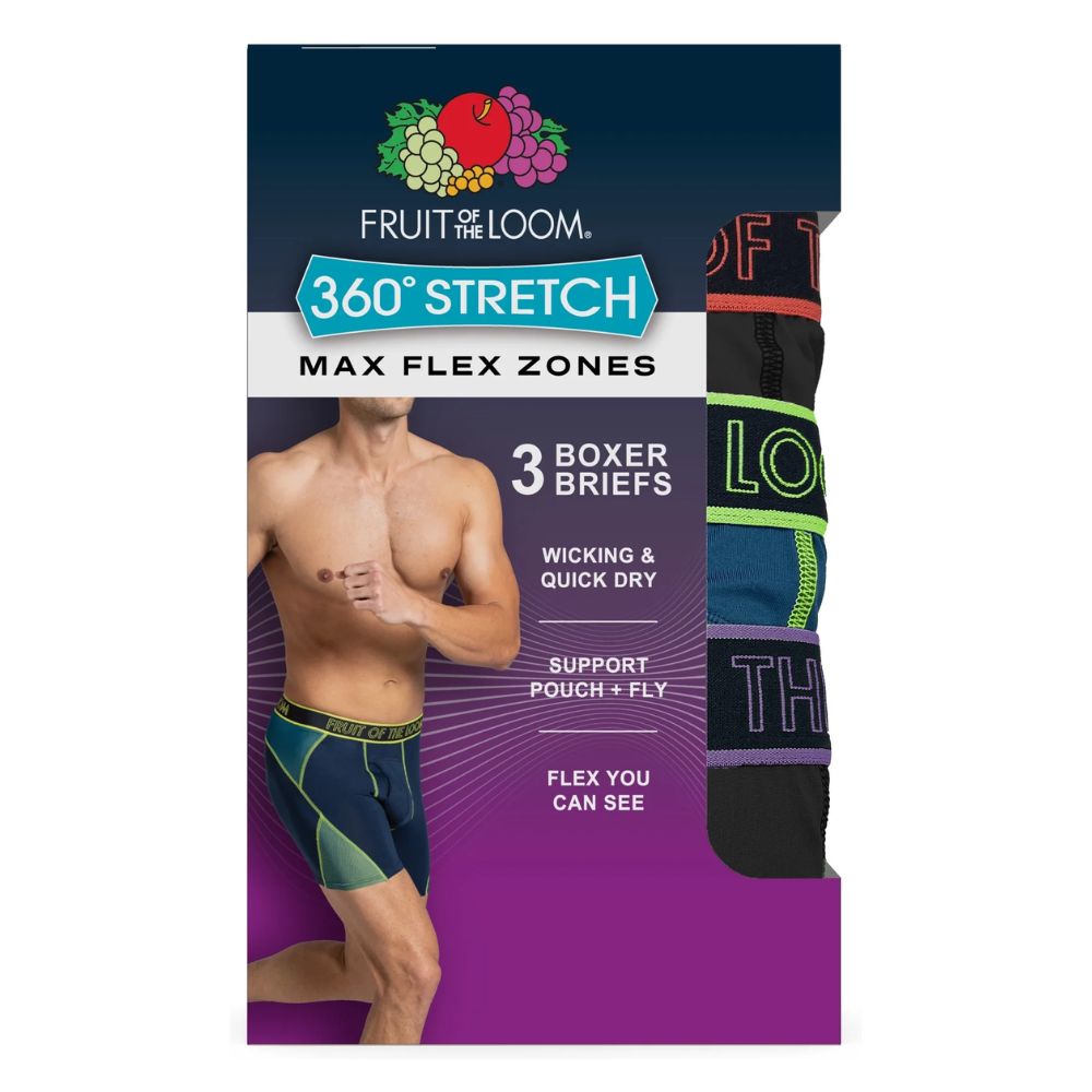 Fruit Of The Loom Boxers 360° Stretch Max Flex Zones 3 Pack