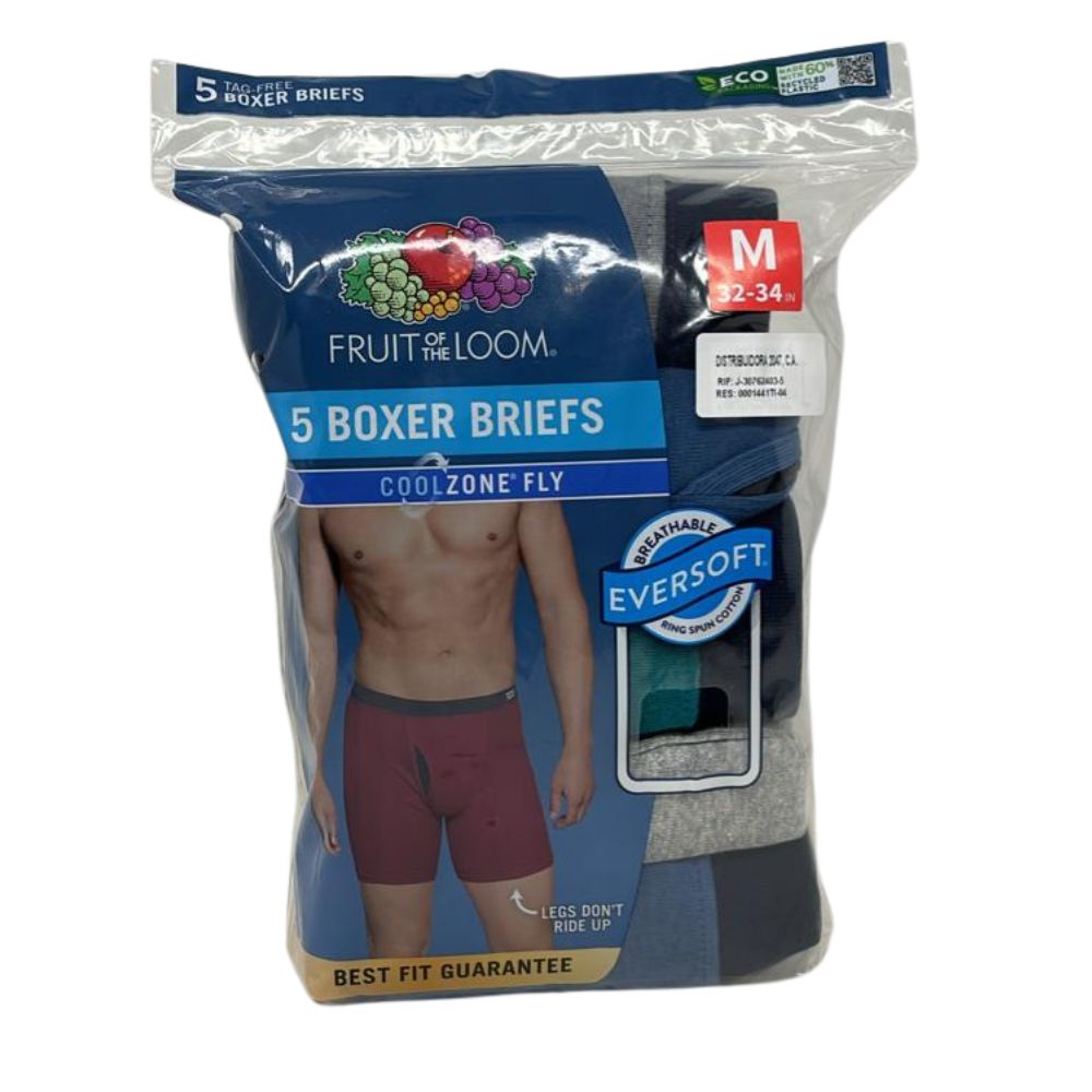 Fruit Of The Loom Boxer Cool Zone Fly Brief Tag-Free 5 Pack