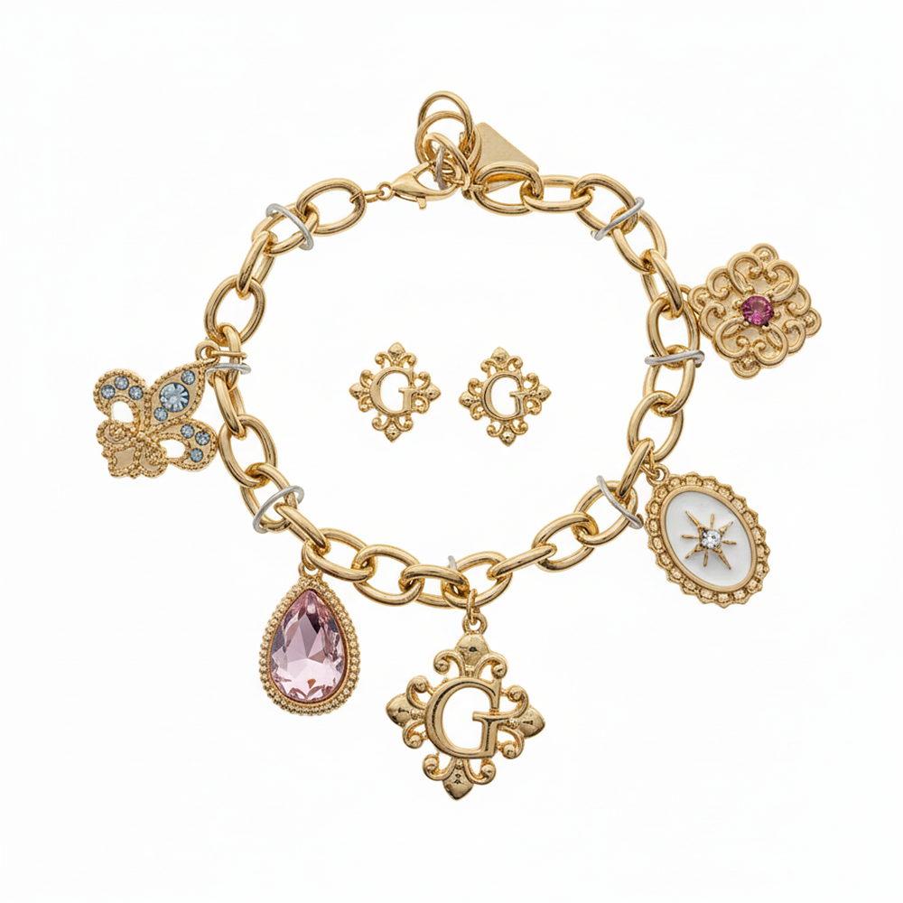 Guess Set De Pulsera Y Zarcillos