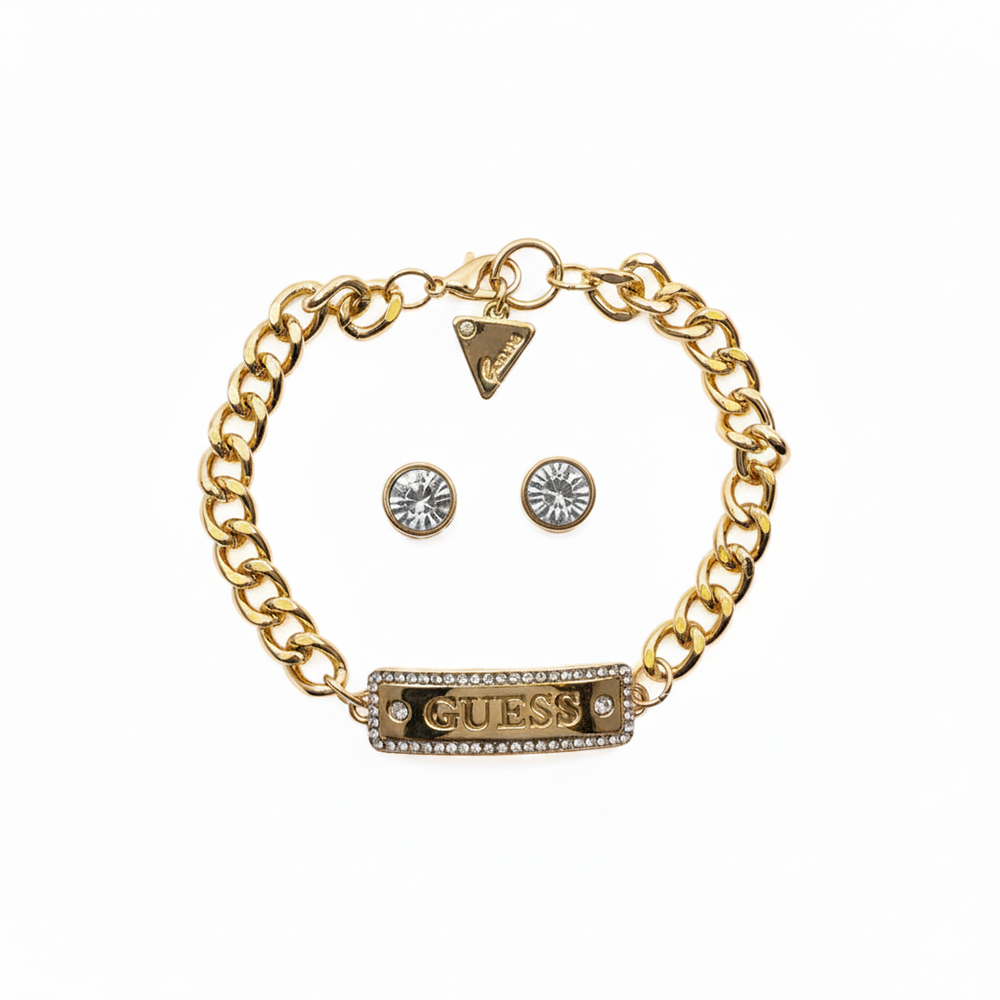 Guess Set De Pulsera Y Zarcillos