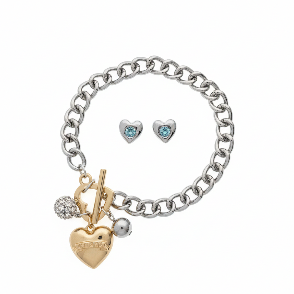 Guess Set De Pulsera Y Zarcillos