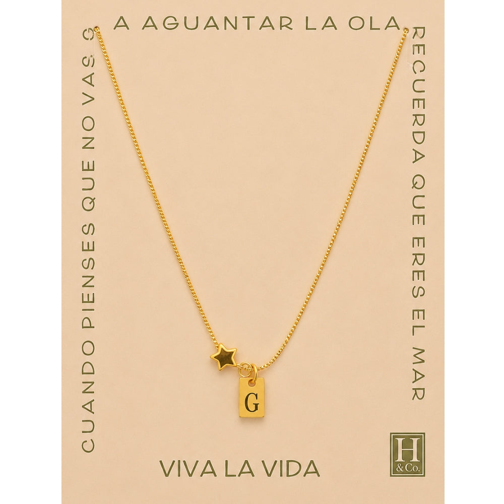 H&Co Collar de Cadena Plaquita Inicial G