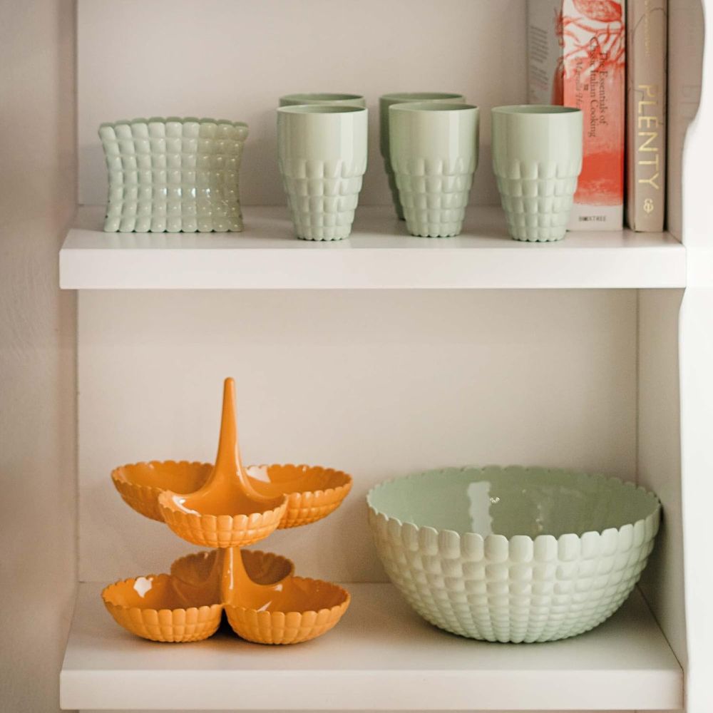 Guzzini Bowl De Plástico Tiffany Tamaño Grande Color Marble Green