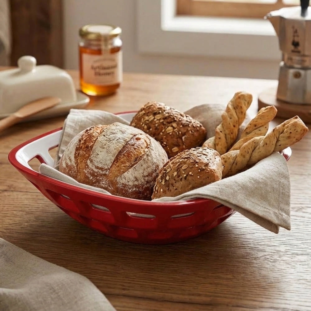 Guzzini Cesta Para Pan Bicolor Clear Red