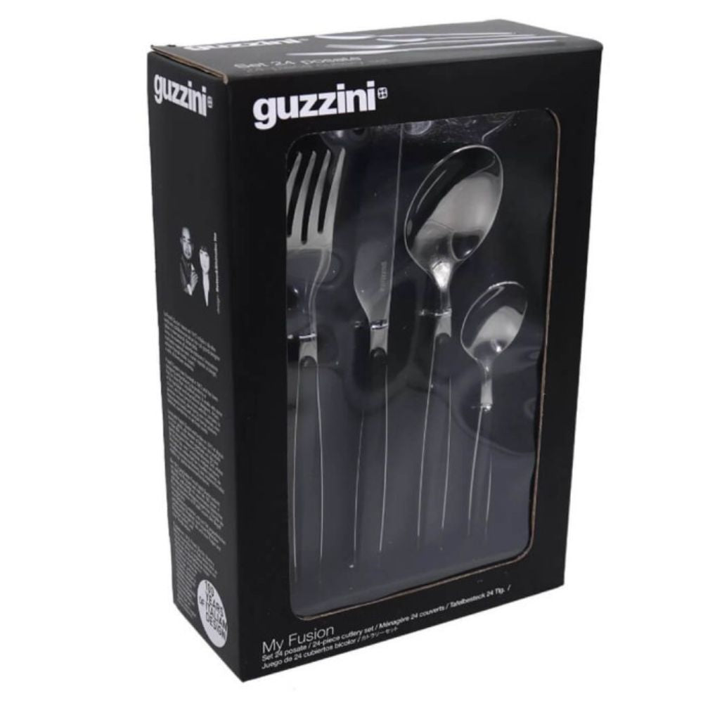 Guzzini Set De Cubiertos My Fusión 24 Pzas Color Black