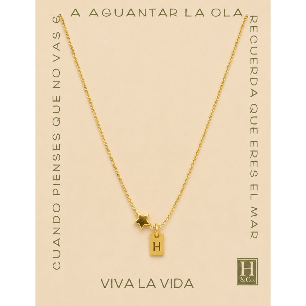 H&Co Collar de Cadena Plaquita Inicial H