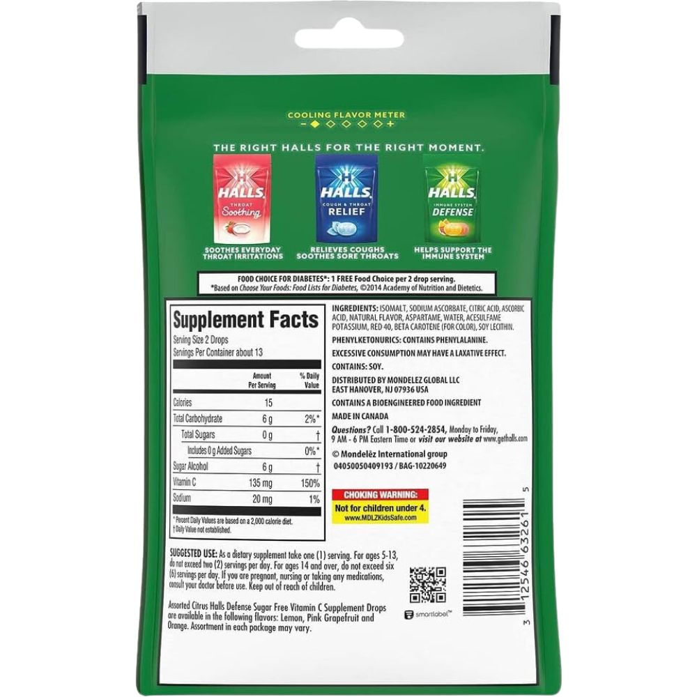 Halls Caramelos Sugar Free Desense Assorted Citrus 25 Drops