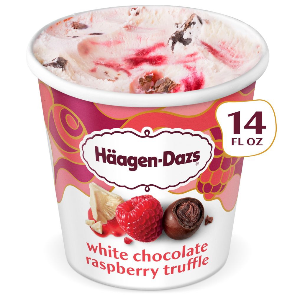 Helado Haagen Dazs White Chocolate Raspberry Truffle 414ml