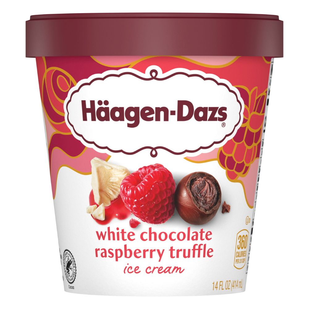 Helado Haagen Dazs White Chocolate Raspberry Truffle 414ml
