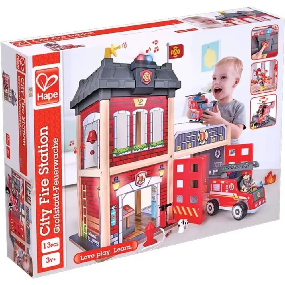 Hape City Fire Station 13 piezas 3+