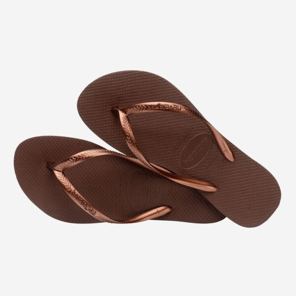 Havaianas Sandalias Para Damas Slim Dark Brown Metal