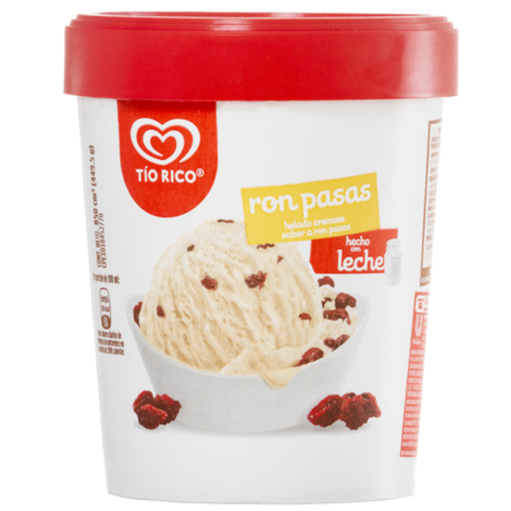 Helado Tio Rico Ron Pasas 850cm