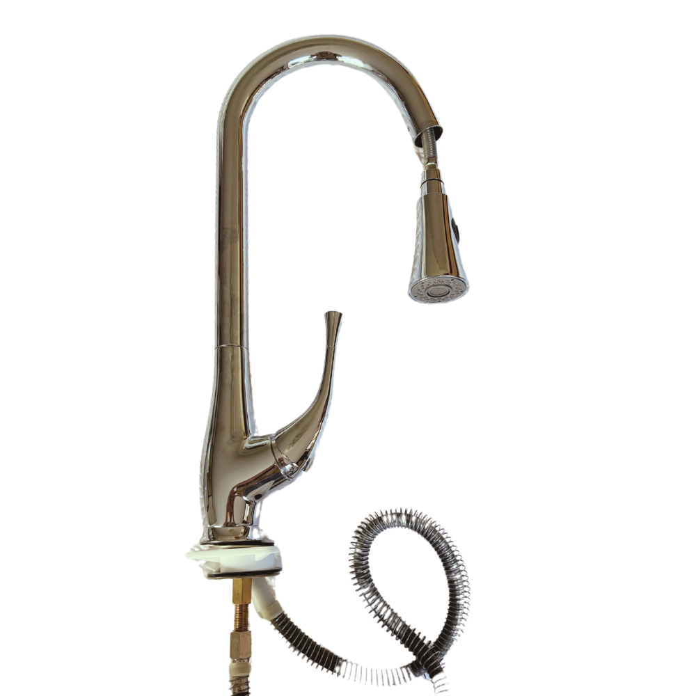 Griferia para Cocina con Maguera Extraible Acero Inox. 26 x 48 cm